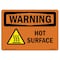 Signmission OSHA WARNING Sign, Hot Surface W/ Symbol, 10in X 7in Decal, 10" W, 7" H, Landscape OS-WS-D-710-L-12188 - alternate 1